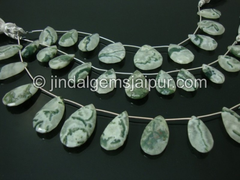 Greenish Solar Quartz Faceted Pear Shape Beads